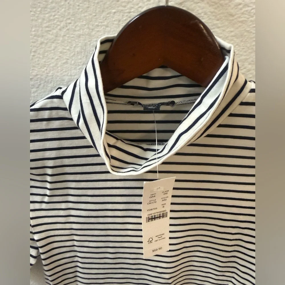 NWT J.Crew Stretch cotton-blend T-shirt in stripe size Small - Picture 4 of 6